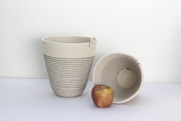 Unusual Handmade Rustic Modern Woven Office and Kitchen Organizing Vessels in Several Sizes