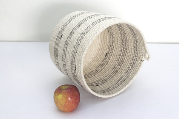 Tall Large Rustic Modern Neutral Color Woven Planter Bucket Basket, 10 x 10 inches