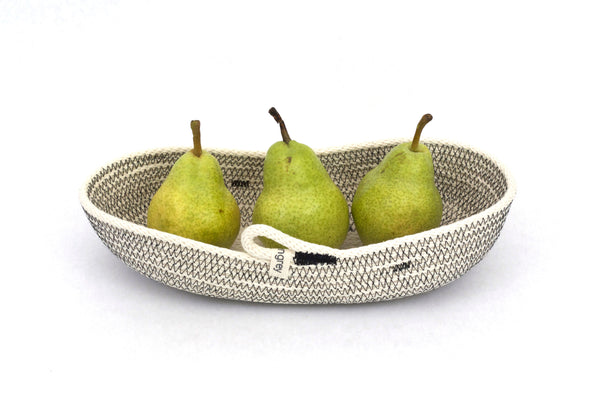 Woven Cotton Nesting Baskets Handmade in Organic Oval Shapes, from 12 inches to 15 inches