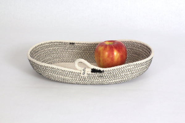 Woven Cotton Nesting Baskets Handmade in Organic Oval Shapes, from 12 inches to 15 inches